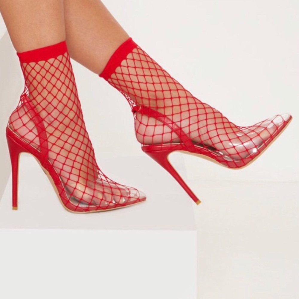 "Netty" Fishnet Slingback Heel - Picture 2 of 7